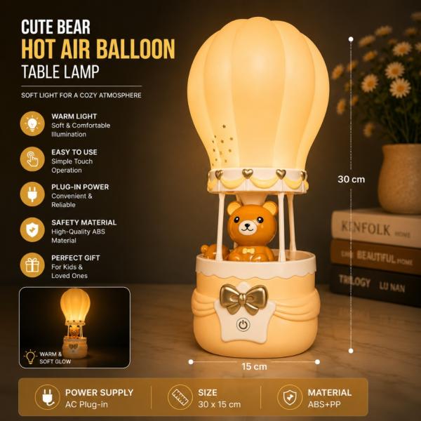 Şirin Ayı İsti Hava Şar Masaüstü Lampa