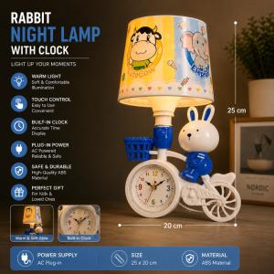 Dovşan Saatlı Masaüstü Lampa